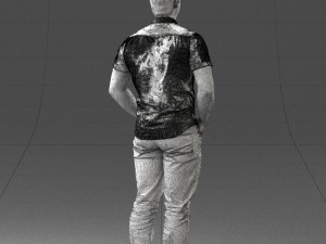 young man in shiny trousers 0384 3d print ready Modello di stampa 3D