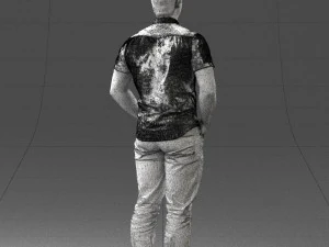young man in shiny trousers 0384 3d print ready 3D Print Model