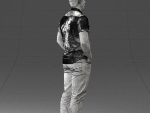 young man in shiny trousers 0384 3d print ready Modello di stampa 3D