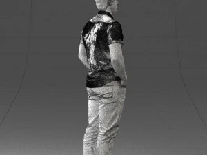 young man in shiny trousers 0384 3d print ready 3D Print Model