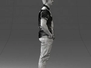 young man in shiny trousers 0384 3d print ready 3D Print Model