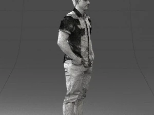 young man in shiny trousers 0384 3d print ready 3D Print Model