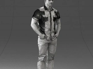 young man in shiny trousers 0384 3d print ready 3D Print Model