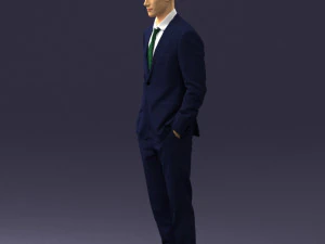 young man in green tie suit 0383 3D Model