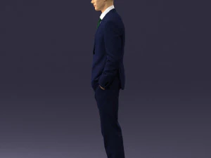 young man in green tie suit 0383 3D Model