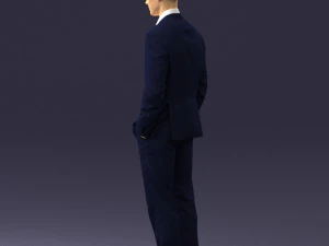 young man in green tie suit 0383 3D Model