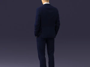 young man in green tie suit 0383 3D Model