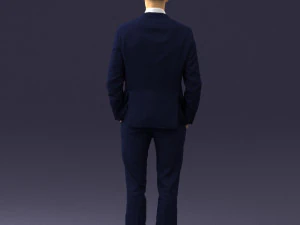 young man in green tie suit 0383 3D Model