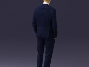 young man in green tie suit 0383 3D Model