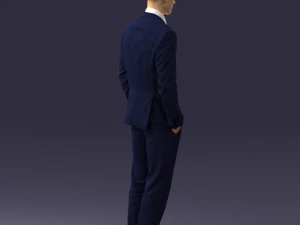 young man in green tie suit 0383 3D Model