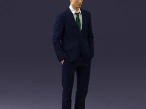 young man in green tie suit 0383 3D Model