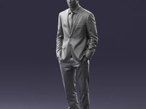 young man in green tie suit 0383 3D Model