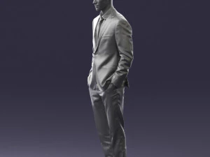 young man in green tie suit 0383 3D Model