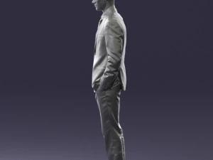 young man in green tie suit 0383 3D Model