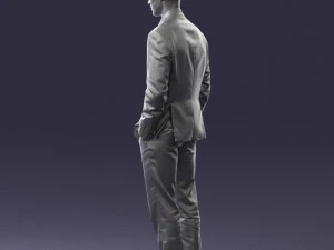 young man in green tie suit 0383 3D Model