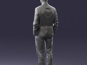 young man in green tie suit 0383 3D Model