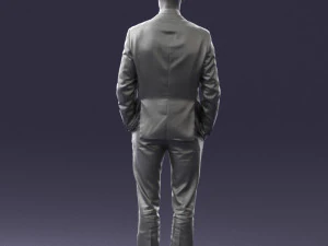 young man in green tie suit 0383 3D Model