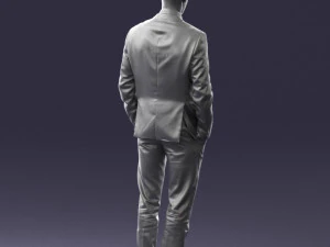 young man in green tie suit 0383 3D Model