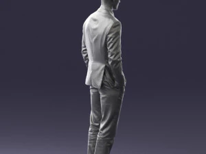 young man in green tie suit 0383 3D Model
