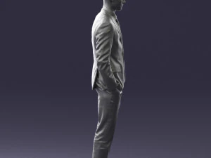 young man in green tie suit 0383 3D Model