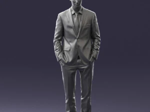 young man in green tie suit 0383 3D Model