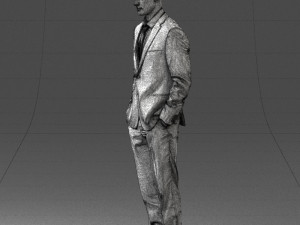 young man in green tie suit 0383 3D Modell