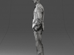 young man in green tie suit 0383 3D Modell