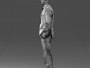 young man in green tie suit 0383 3D Model