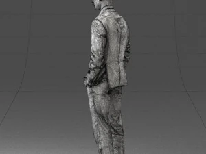 young man in green tie suit 0383 3D Model