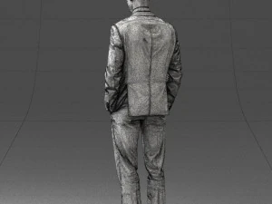 young man in green tie suit 0383 3D Model