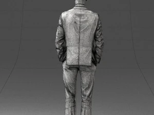 young man in green tie suit 0383 3D Model
