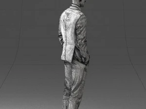 young man in green tie suit 0383 3D Model
