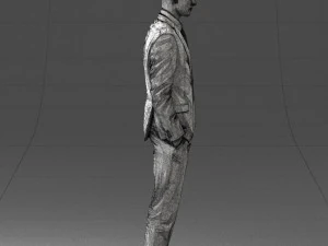 young man in green tie suit 0383 3D Model