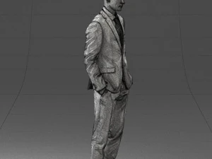 young man in green tie suit 0383 3D Model