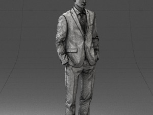 young man in green tie suit 0383 3D Modell