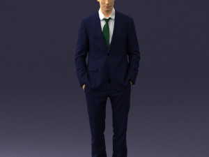young man in green tie suit 0383 3d print ready 3D Print Model