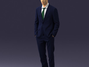 young man in green tie suit 0383 3d print ready 3D Print Model