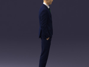 young man in green tie suit 0383 3d print ready 3D Print Model