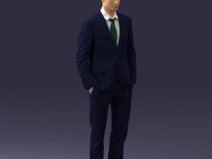 young man in green tie suit 0383 3d print ready 3D Print Model