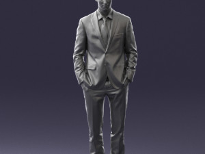 young man in green tie suit 0383 3d print ready 3D Print Model