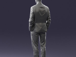 young man in green tie suit 0383 3d print ready 3D Print Model