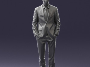 young man in green tie suit 0383 3d print ready 3D Print Model