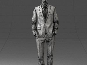young man in green tie suit 0383 3d print ready 3D Print Model