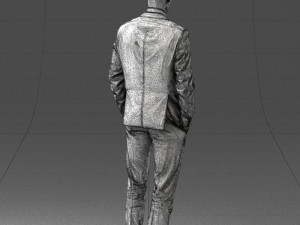 young man in green tie suit 0383 3d print ready 3D Print Model