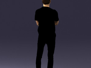 male actor in dark tights 0381 3D Model