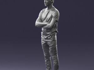 male actor in dark tights 0381 3D Model