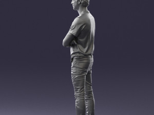 male actor in dark tights 0381 3D Model