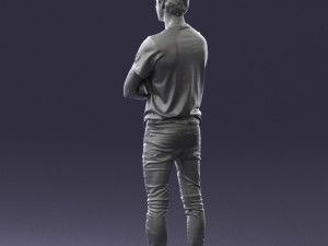 male actor in dark tights 0381 3D Model