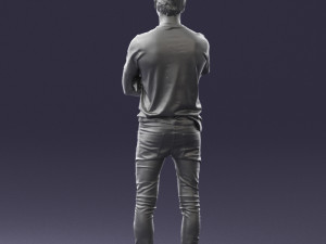 male actor in dark tights 0381 3D Model