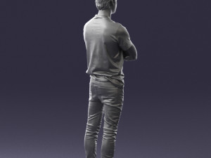 male actor in dark tights 0381 3D Model